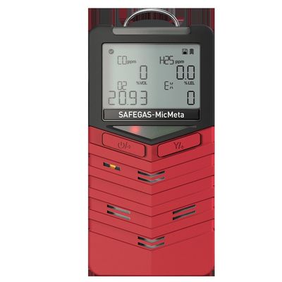 Máy dò đa khí loại khuếch tán được chứng nhận IECEx ATEX EMC cho CO H2S O2 LEL, Máy đo 4 khí di động có ghi dữ liệu